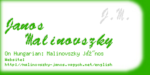 janos malinovszky business card